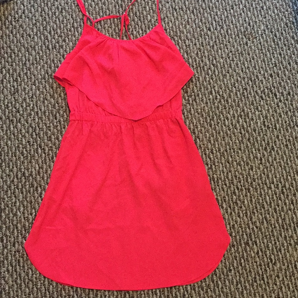 American Eagle Coral Ruffle Dress